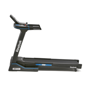 Reebok JET 300 treadmill featuring advanced Air Motion Technology and sleek design for outdoor fitness enthusiasts.