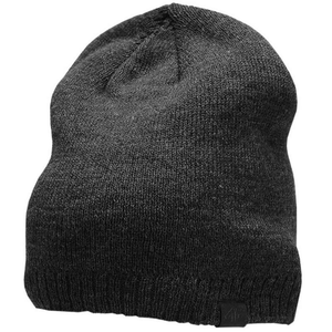 4F Men's Winter Cap - Dark Gray Melange, Soft Knit, Warm Two-Layer Construction