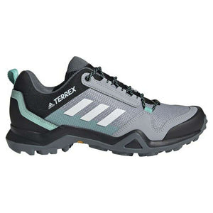 Adidas Terrex AX3 women's hiking trainers in light grey, perfect for outdoor adventures and camping.