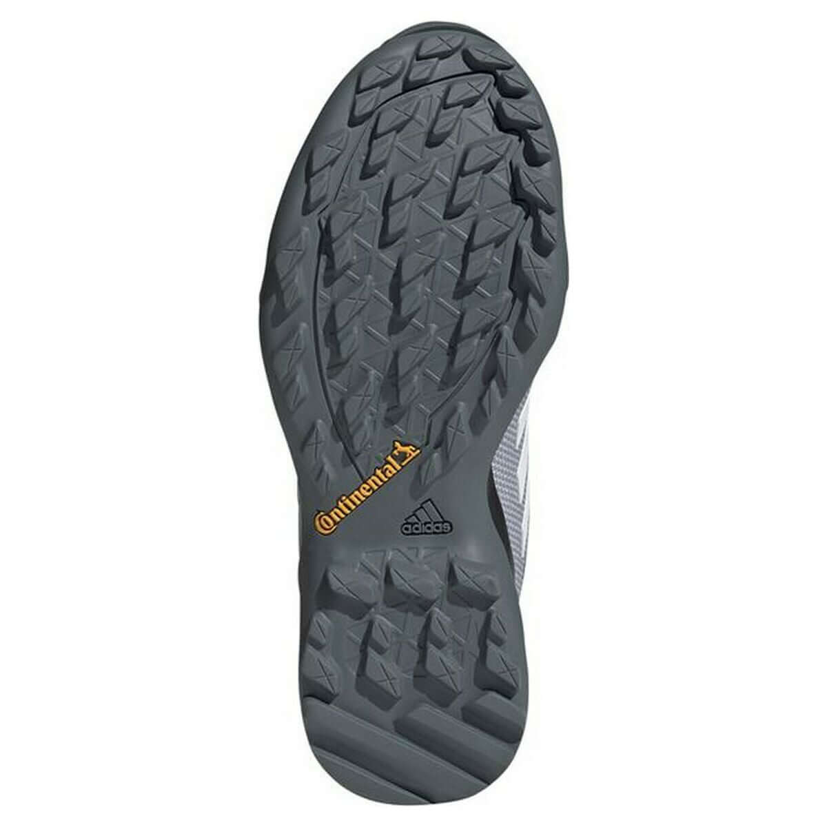 Adidas Terrex AX3 hiking trainers sole view, designed for outdoor adventures and camping, featuring durable traction.