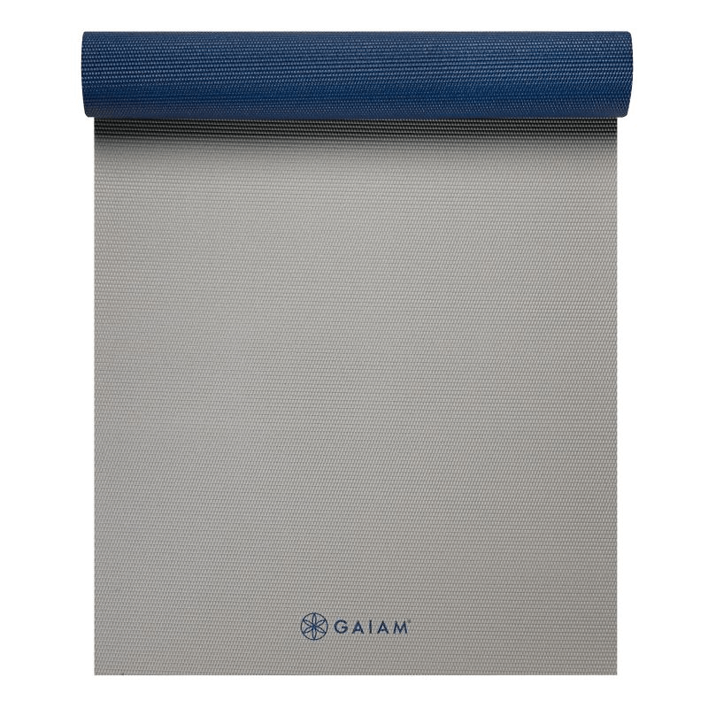 Double-sided Yoga Mat by GAIAM - Icy Frost, 6mm Thickness for Superior Comfort and Stability