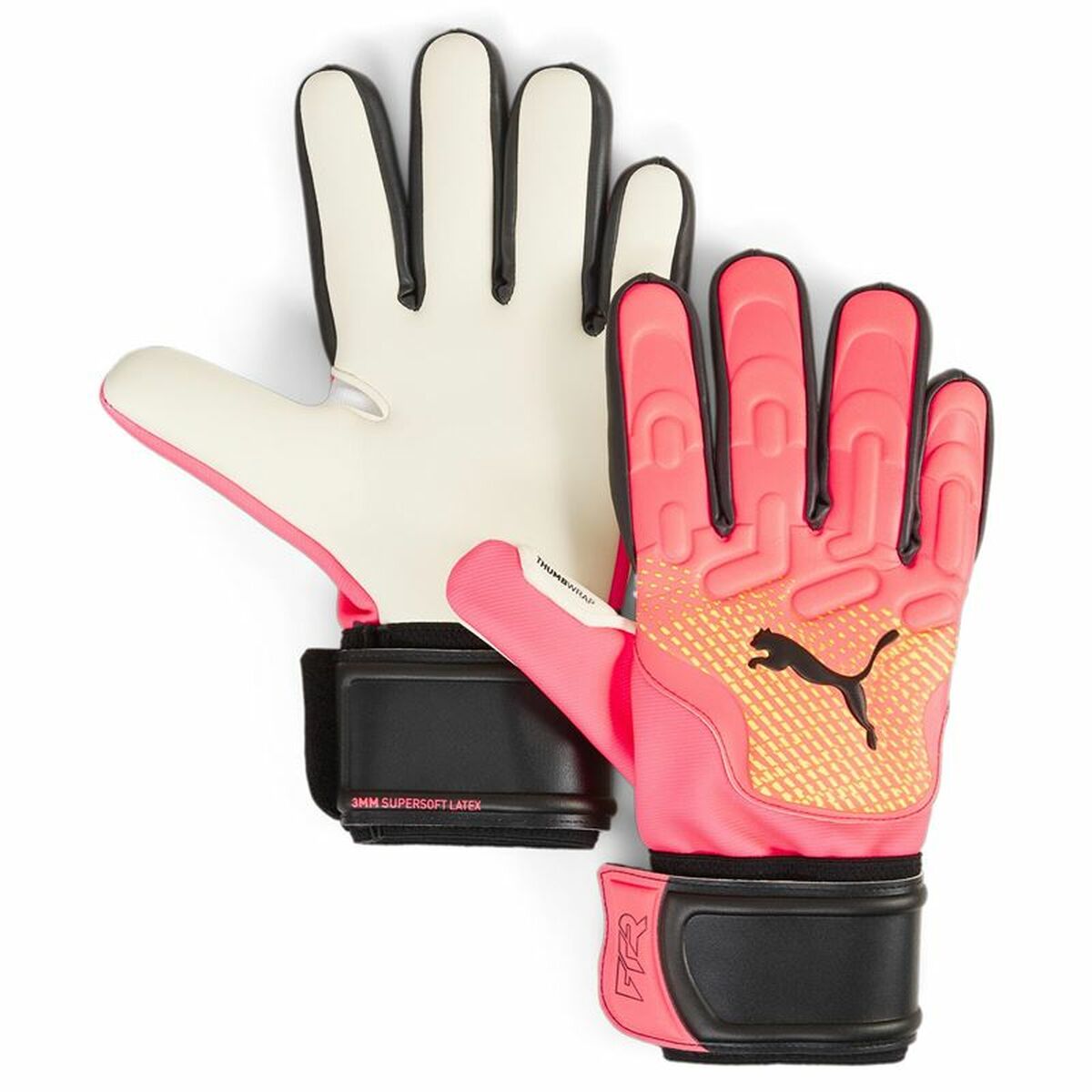 Children's Puma Future Match NC Goalkeeper Gloves in dark orange, ideal for outdoor sports and adventures.