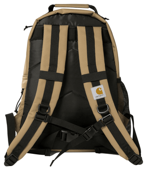 CARHARTT WIP men's backpack in tobacco brown, featuring adjustable straps and durable design for outdoor adventures.