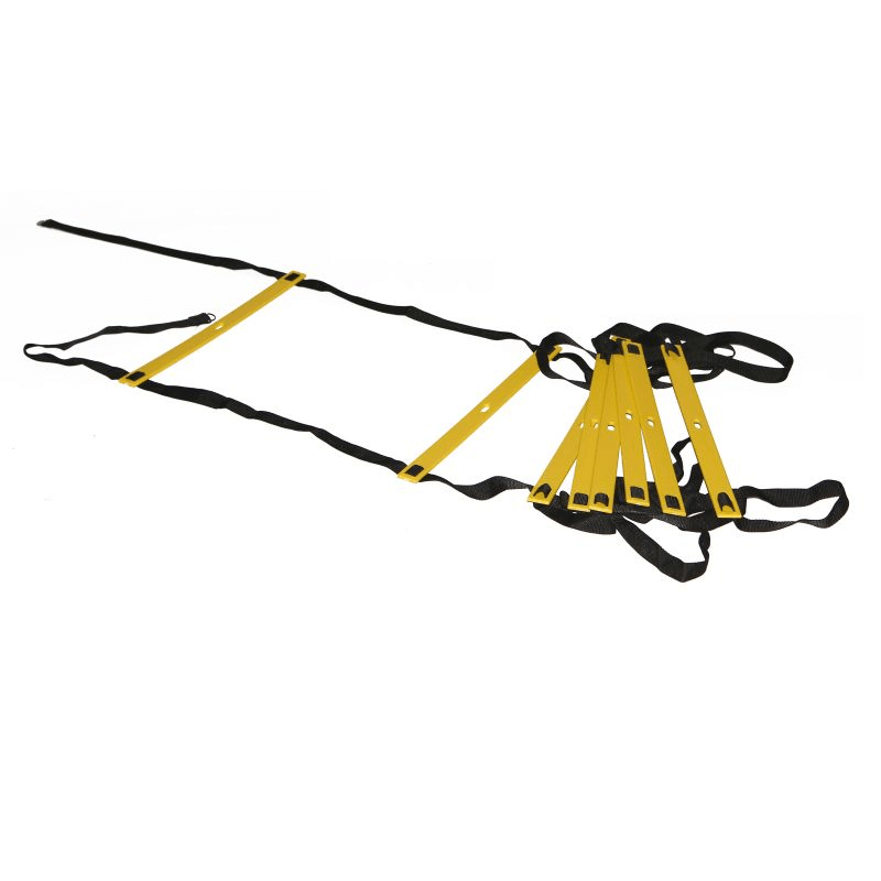 Power BB 2403 Speed Training Ladder in yellow and black, designed for outdoor agility and speed training workouts.