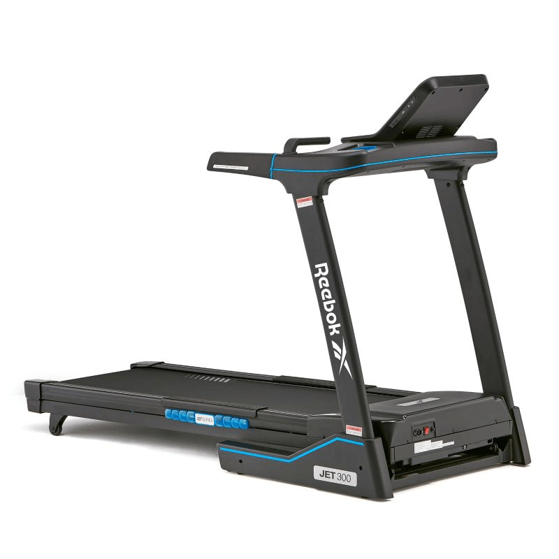 Reebok JET 300 Treadmill showcasing advanced Air Motion Technology for enhanced outdoor fitness training.