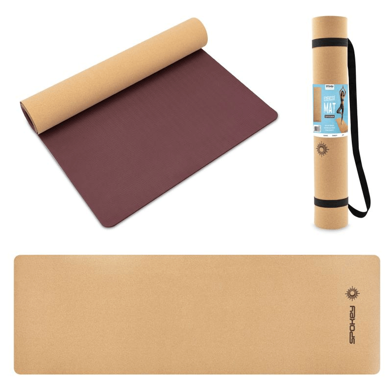 Spokey Savasana Cork Yoga Mat - Natural, Anti-Slip, Eco-Friendly, and Easy to Clean (183 x 61 x 0.4 cm)