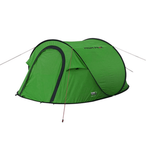 Lightweight green High Peak Vision tent ready for outdoor adventure, perfect for 3-person camping trips.