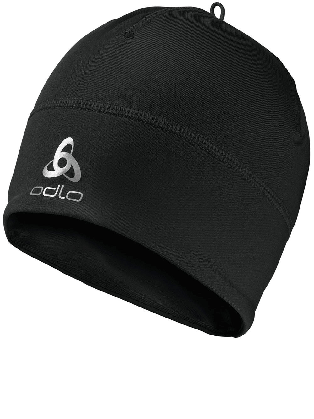 ODLO black beanie hat designed for outdoor sports and adventures, offering comfort and quality craftsmanship.