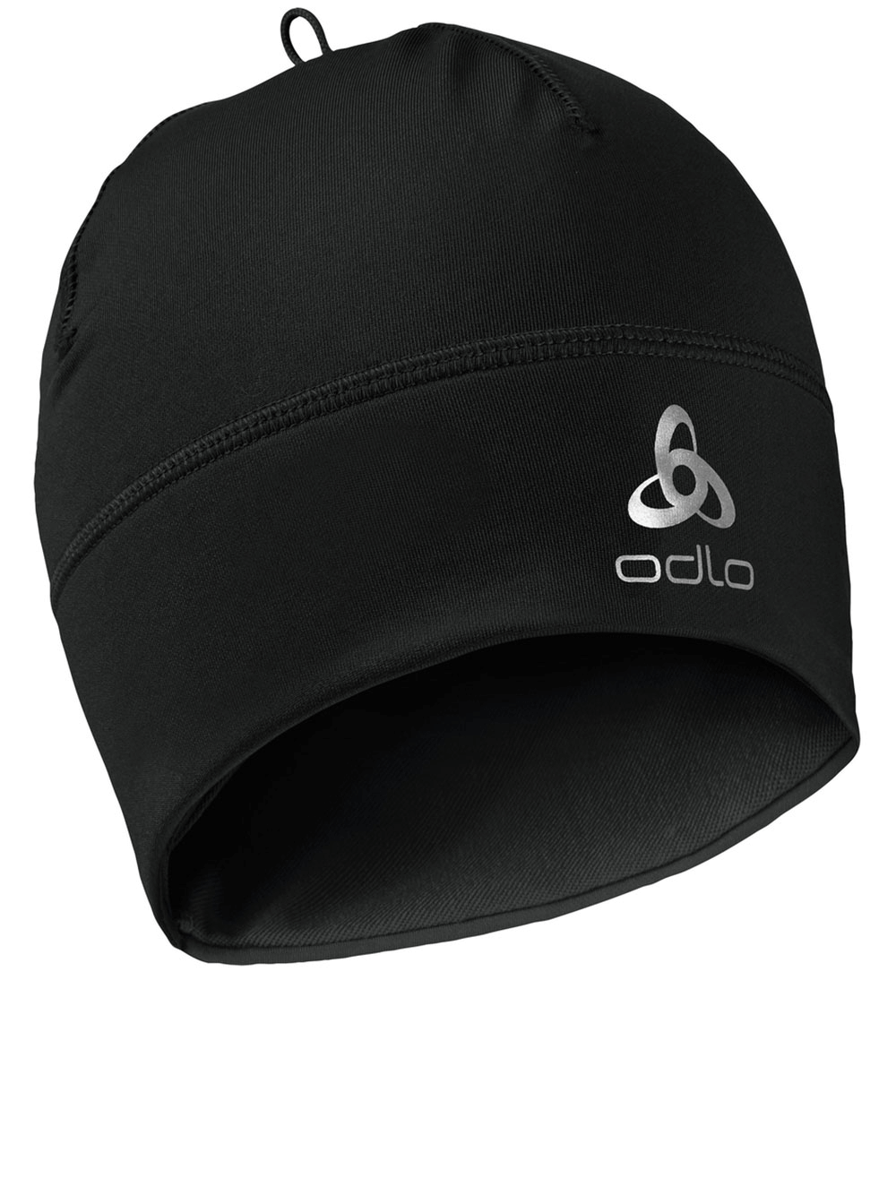 ODLO black beanie hat designed for outdoor sports and adventures, offering comfort and quality craftsmanship.