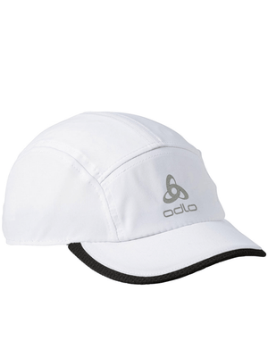 ODLO men's white patterned outdoor sports hat, stylish and functional headwear for adventures and travel.