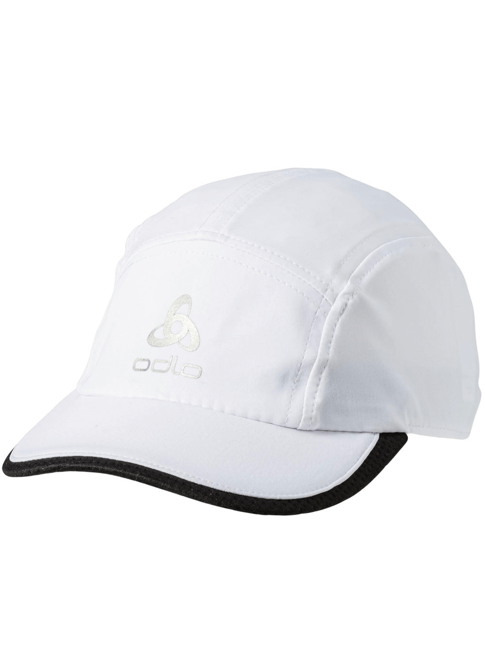 ODLO men's white patterned outdoor sports hat, stylish and functional headwear for adventures and travel.