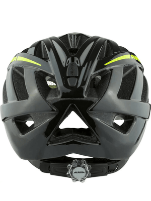 ALPINA men's riding helmet showcasing sleek black design with vented structure, perfect for outdoor sports and adventures.