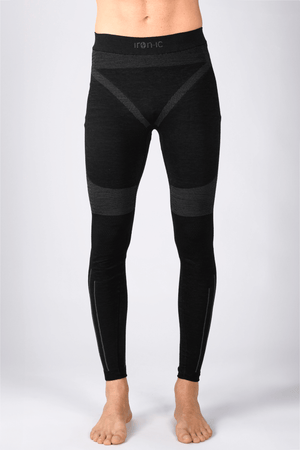 IRON IC thermal men's sports pants in black, designed for comfort and performance in outdoor and winter activities.