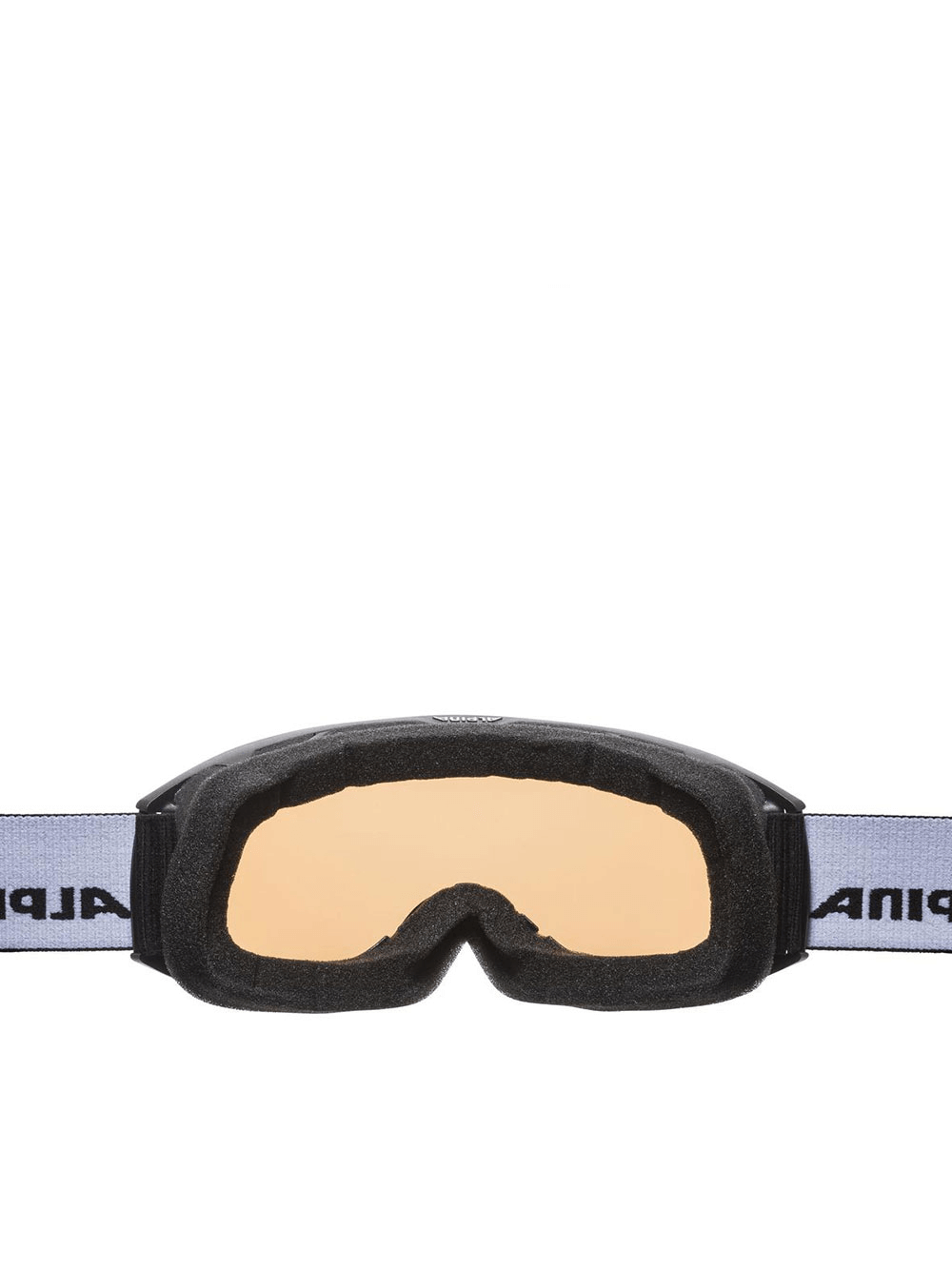 ALPINA Trendy Protective Goggles with black frame and orange lenses, ideal for outdoor sports and adventure activities.