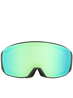 ALPINA trendy protective goggles with green mirrored lenses, ideal for outdoor sports and adventures.