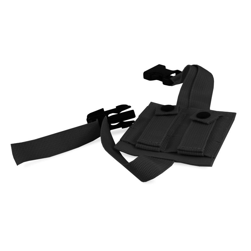 Offlander Molle tactical pouch attachment features durable black nylon straps for outdoor adventure and travel.