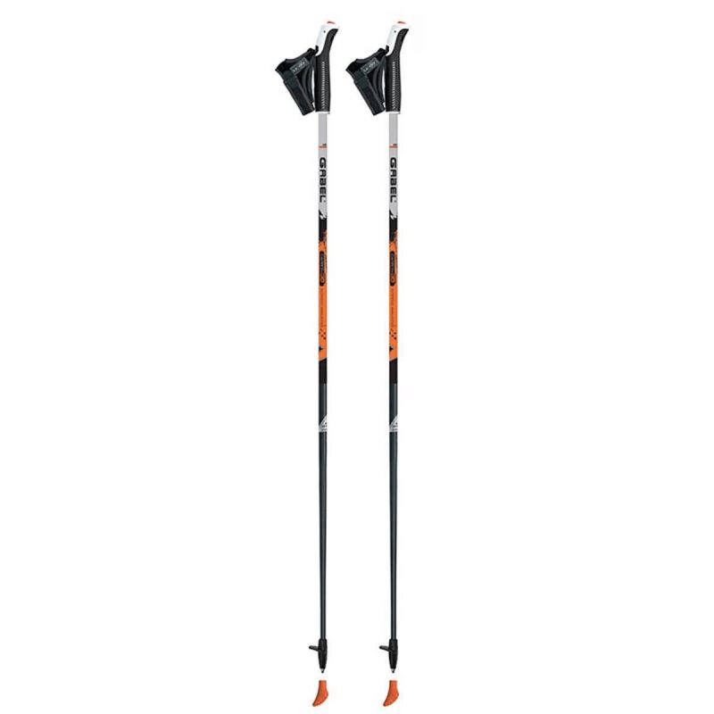 Gabel Stride X-1.35 Nordic walking poles, ultra-light carbon-fiber with adjustable straps, ideal for outdoor adventures.