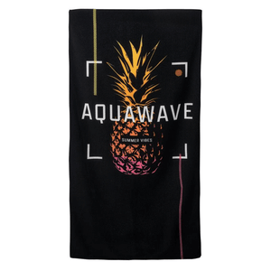 Aquawave Toflo Quick-Drying Towel - 80x150cm, Ultra-Absorbent, Easy to Pack, Black with Intriguing Pattern