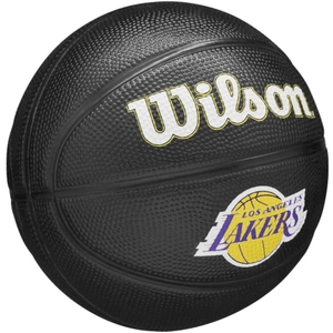 Wilson Team Tribute Los Angeles Lakers Mini Basketball - Size 3, Durable Black Rubber Ball for Kids