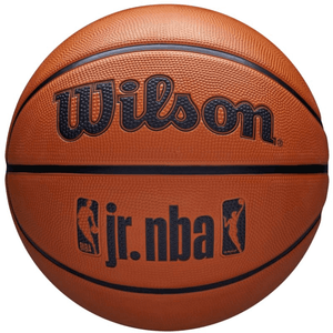 Wilson NBA Jr DRV Fam Logo Basketball - Enhanced Grip & Cushion for Outdoor Play