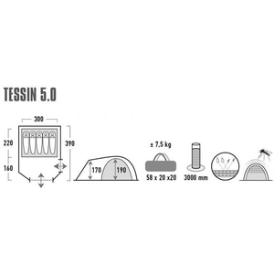 Tent High Peak Tessin 5 - Family Tent with Two Entrances