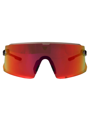 ADIDAS Men's fashionable sports sunglasses with red mirrored lenses, perfect for outdoor adventures and travel activities.