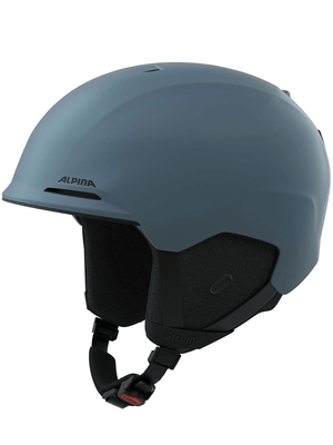 ALPINA trendy hard-shell outdoor sports helmet in blue, designed for style, protection, and comfort during adventures.