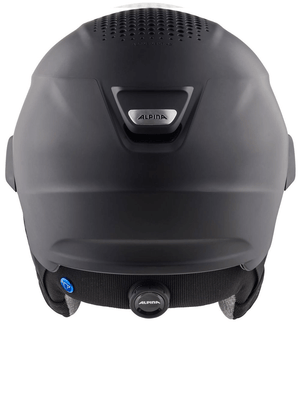 Back view of the ALPINA fashionable outdoor winter sports ski helmet, showcasing its durable design and trendy style.