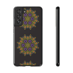 Funda para teléfono con diseño de mandala dorado