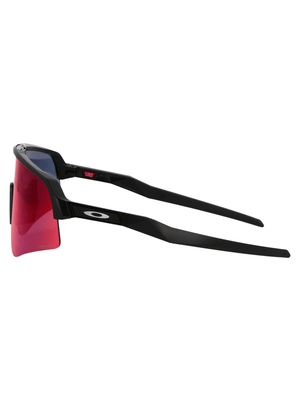 OAKLEY Men's Sutro Lite Sweep sunglasses in black and red, ideal for outdoor sports and adventures.