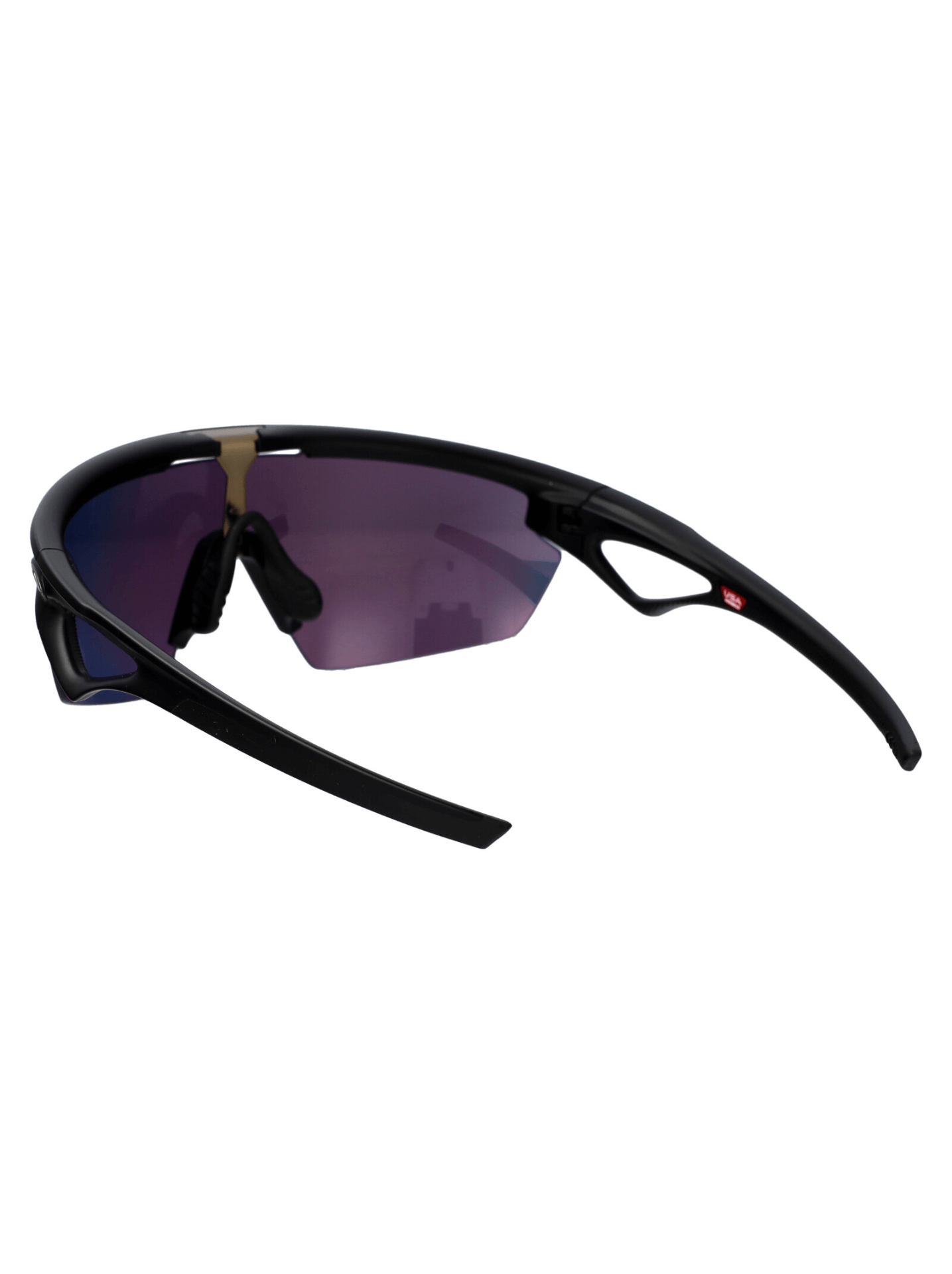 OAKLEY men's outdoor sports sunglasses in black, featuring a sleek design and protective purple lenses for adventure and travel.