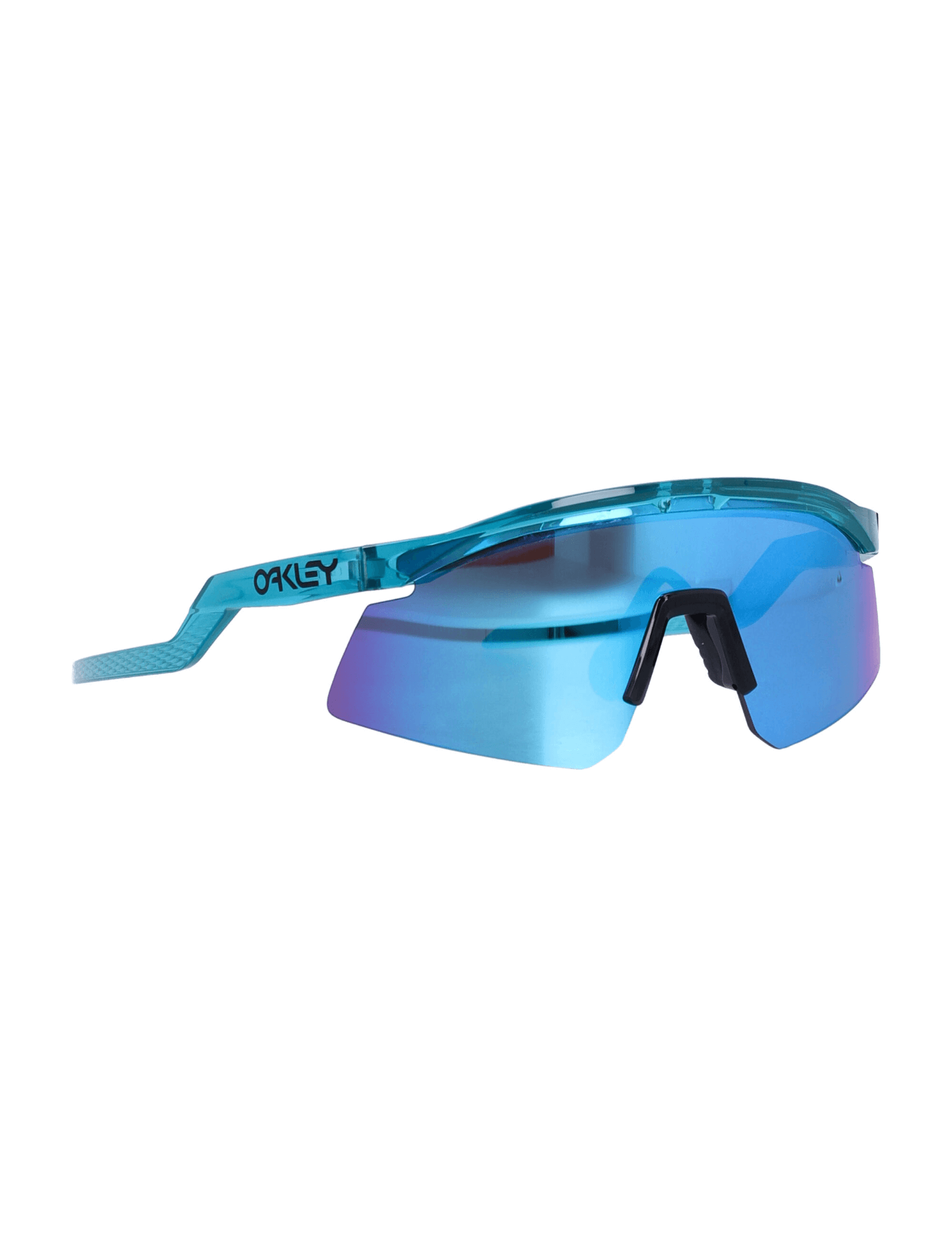 OAKLEY men's stylish semi-rimless sports sunglasses with blue lenses, perfect for outdoor adventures and travel.