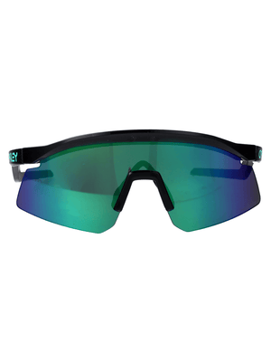 OAKLEY men's sports sunglasses with green mirrored lenses, perfect for outdoor adventure and travel activities.