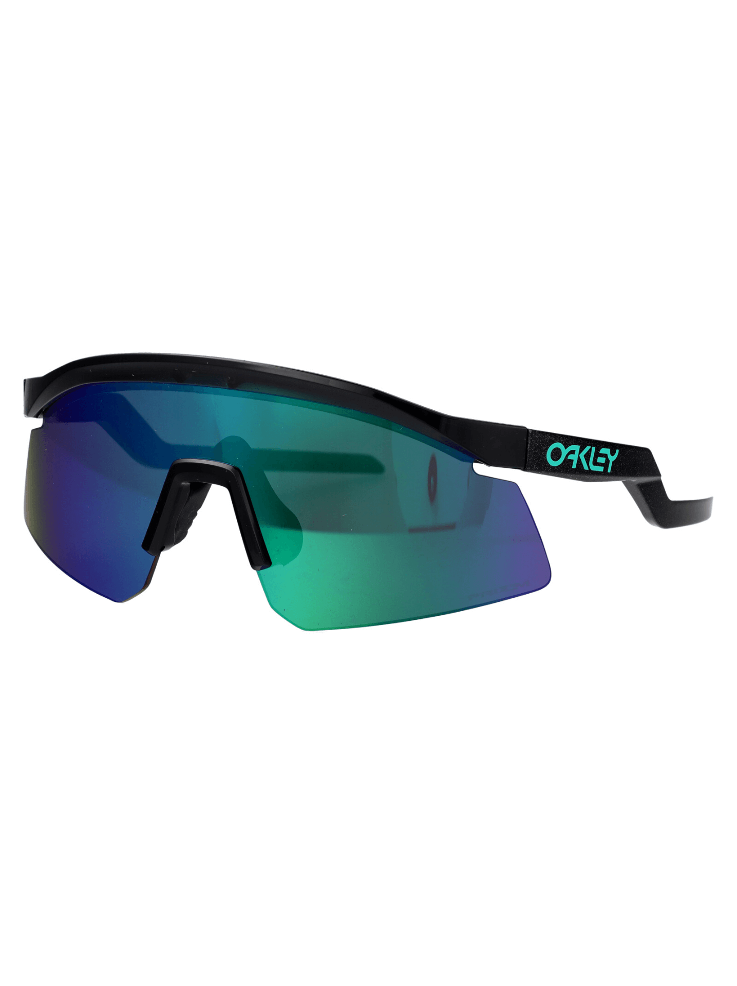 OAKLEY men's sports sunglasses with green mirrored lenses, perfect for outdoor adventure and travel activities.