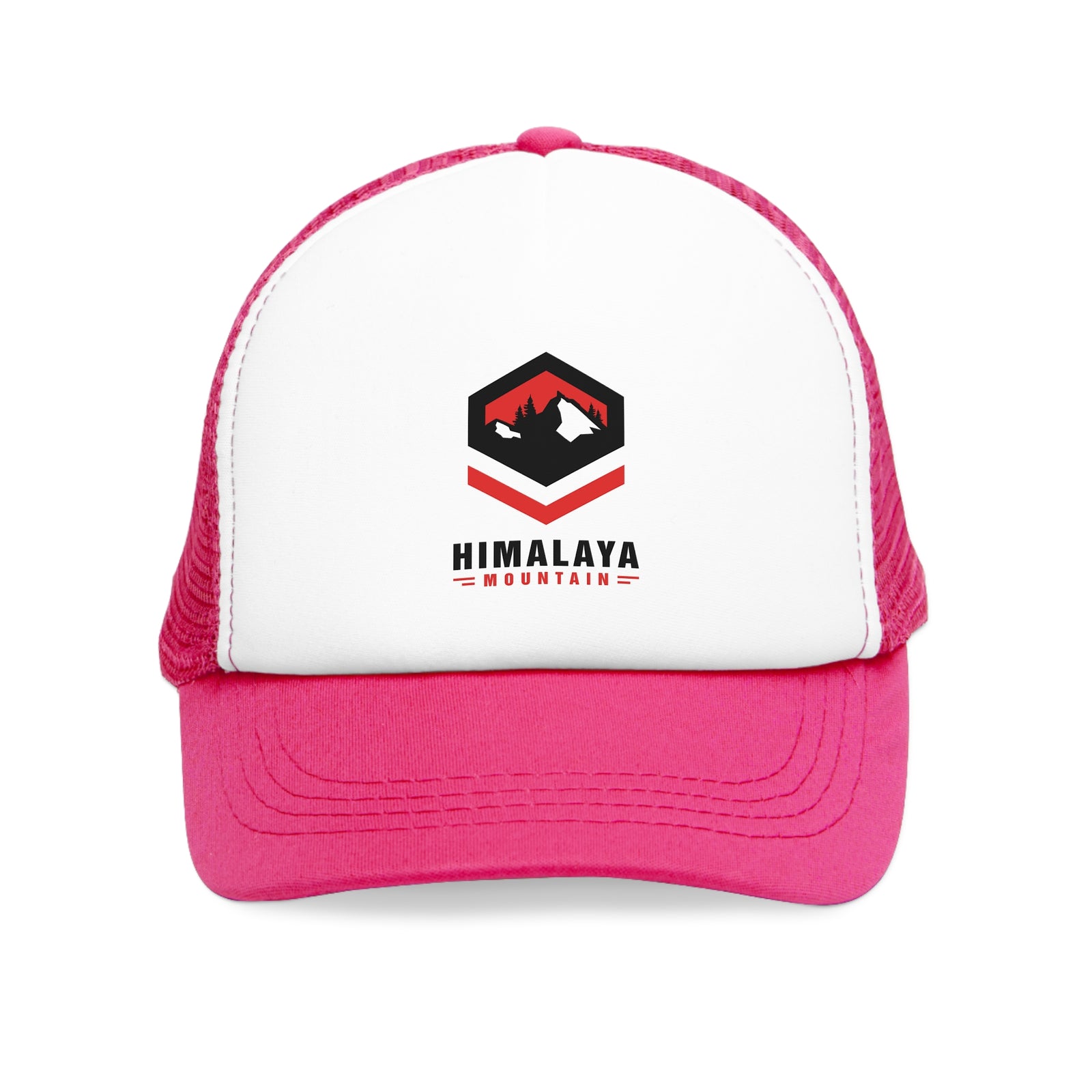 Himalaya Mountain mesh cap in pink, perfect for outdoor adventures and camping. Durable and stylish headwear from revlando.com.