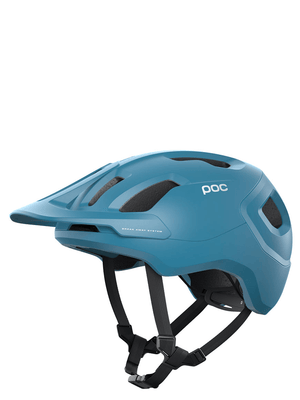 POC trendy professional outdoor sports helmet in blue, ideal for cycling and adventure, featuring adjustable straps for safety.