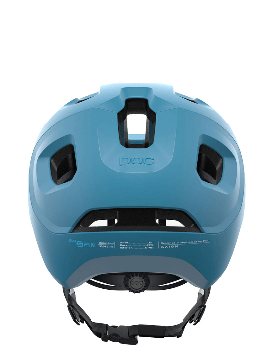 POC Trendy Benchmark sports helmet in blue, featuring adjustable straps and durable material for outdoor sports adventures.