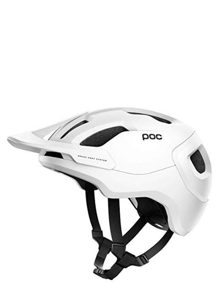 POC Trendy Benchmark outdoor sports helmet, white color, adjustable strap for cycling and skateboarding adventures.