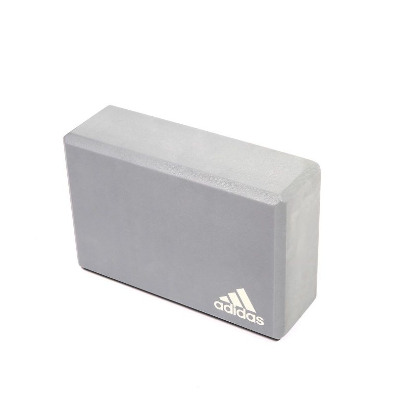 Adidas ADYG-20100FOAM Yoga Block - Premium EVA Foam, Grey, 22.8 x 15.2 x 7.6 cm - Enhance Your Yoga Practice