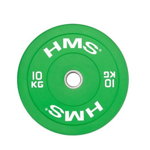 HMS GREEN BUMPER Disco olímpico 10 kg - Disco de entrenamiento con pesas duradero y de alta calidad