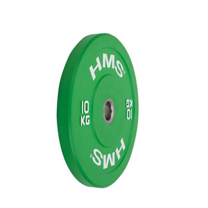 HMS GREEN BUMPER Disco olímpico 10 kg - Disco de entrenamiento con pesas duradero y de alta calidad