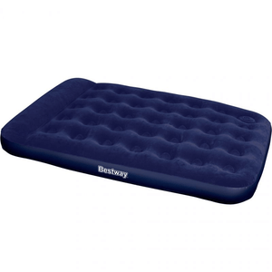 Bestway Double Velor Air Mattress with Built-in Pump and Pillow, 191x137x28cm - Durable & Comfortable PVC Material