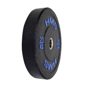 HMS BLUE BUMPER Olympic Plate - 20 kg Rubber Coated Weight for Strength Training