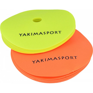 Yakimasport Flat Field Markers 12 PCS - Durable, Non-Slip Rubber Cones for Indoor & Outdoor Fields, athletic, football or fitness exercises.