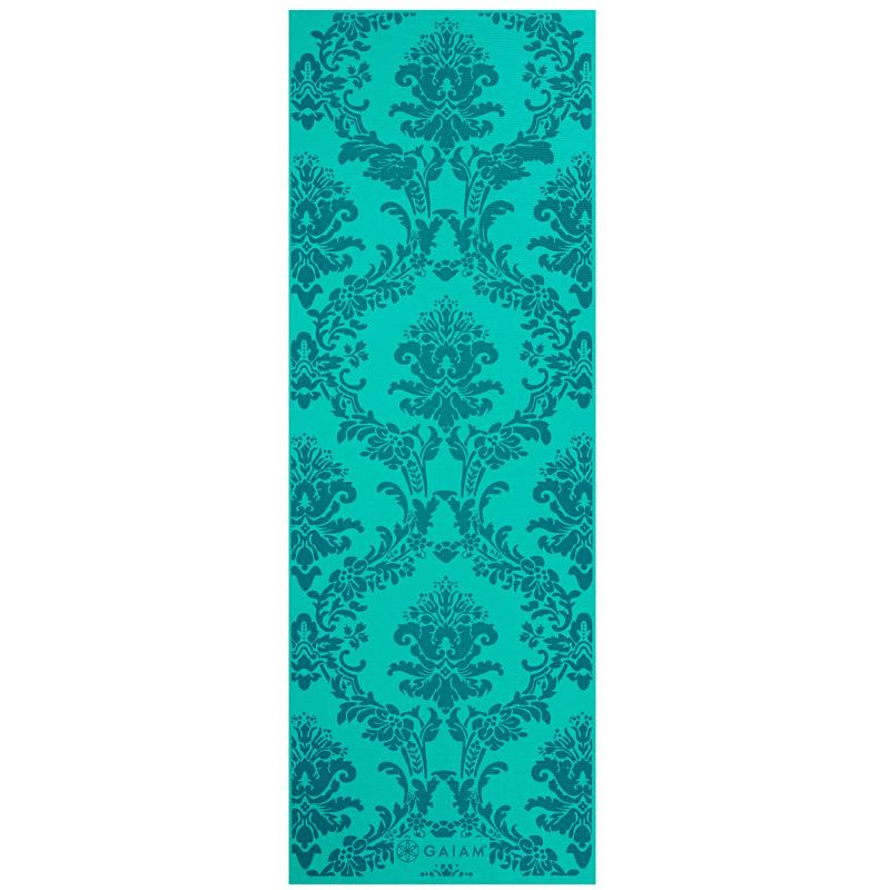 Gaiam Neo Baroque 4mm Yoga Mat - Durable Non-Slip Surface, Turquoise, 173cm x 61cm