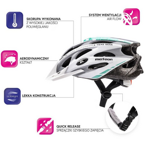 Casco de bicicleta Meteor MV29 Drizzle: ligero, elegante y seguro para ciclismo de carretera