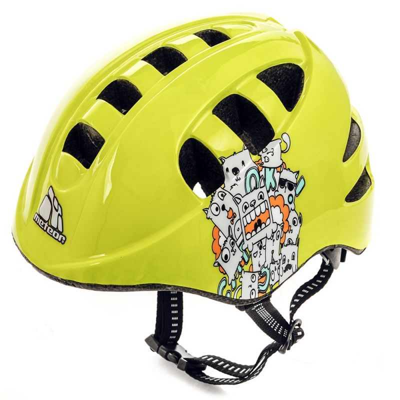 Casco de bicicleta para niños Meteor MA-2 Monsters Jr: ligero, ajustable y seguro para andar en bicicleta, patinar y andar en monopatín