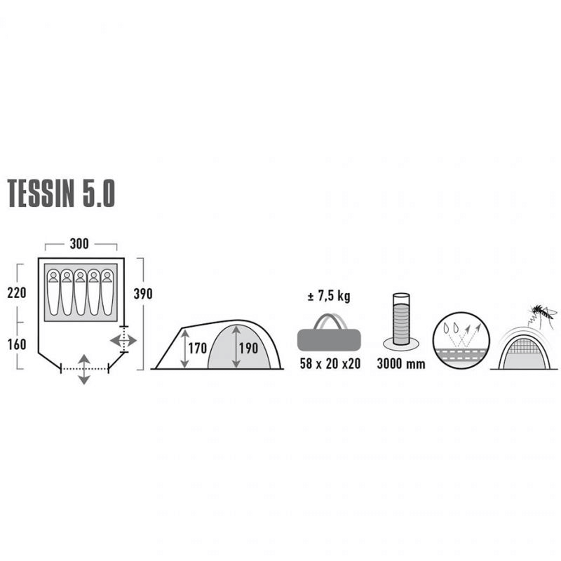 Tent High Peak Tessin 5 - Family Tent with Two Entrances