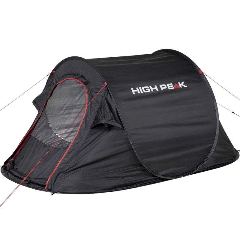 High Peak Vision 3 tent in black, designed for outdoor adventures, lightweight, and waterproof for easy travel.