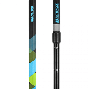 Spokey Meadow Nordic Walking Poles - Adjustable, Anti-Shock, Reflective, Aluminum - Blue/Black/Green